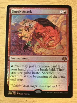 MTG 1x FOIL Sneak Attack # 139 Dominaria Remastered Magic the Gathering x1 NM - Image 1