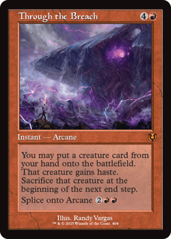 MTG Innistrad Remastered Retro Frame Card #404 Through the Breach - Image 1