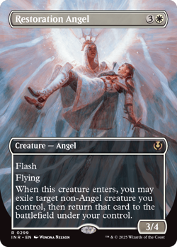 MTG Innistrad Remastered Borderless Card #299 Restoration Angel - Image 1