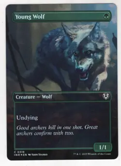MTG Innistrad Remastered Foil Borderless Card #319 Young Wolf - Image 1