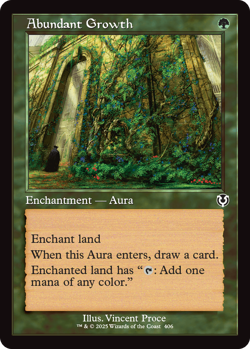 MTG Innistrad Remastered Retro Frame Card Abundant Growth - Image 1