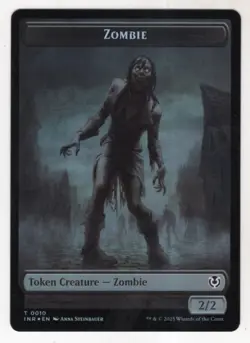 MTG Innistrad Remastered Foil Double Sided Token Card #10/21 Zombie / Blood - Image 1