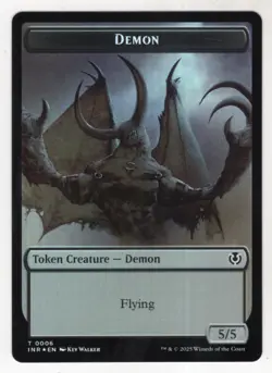 MTG Innistrad Remastered Foil Double Sided Token Card #6/19 Demon / Cleric - Image 1