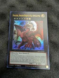 Yugioh Disaster Dragon Ruler of All Apocalypses - 1st Ultra Rare NM - Free Holo - Image 1