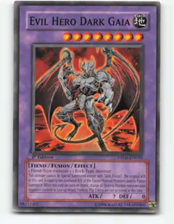 Evil Hero Dark Gaia DP06-EN010 1st Edition YuGiOh Card Print Error, see photo - Image 1