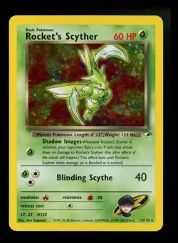 #2 Rocket's Scyther 13/132 Gym Heroes 2000 SWIRL Holo Rare WOTC Pokemon Card - Image 1