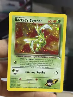 #2 Rocket's Scyther 13/132 Gym Heroes 2000 SWIRL Holo Rare WOTC Pokemon Card - Image 4