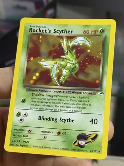 #2 Rocket's Scyther 13/132 Gym Heroes 2000 SWIRL Holo Rare WOTC Pokemon Card - Image 5