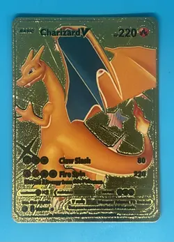 Pokemon Gold Foil Fan Art Card Charizard V - Image 1