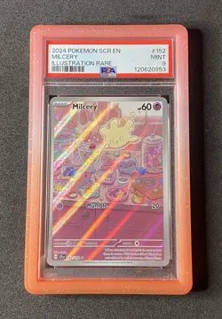 Milcery 2024 Pokemon Stellar Crown Illustration Rare Card #152 PSA 9 Mint - Image 1