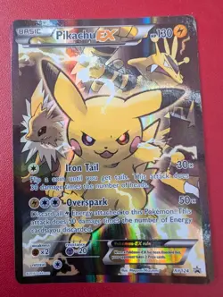 Pikachu EX XY124 Promo Holo Pokemon Card Near Mint Condition - Image 1