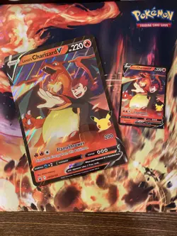 Lance's Charizard V SWSH133 Celebrations - JUMBO & REGULAR - NM - BONUS CARD - Image 1