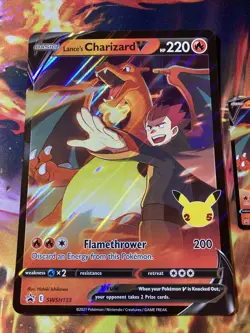 Lance's Charizard V SWSH133 Celebrations - JUMBO & REGULAR - NM - BONUS CARD - Image 2