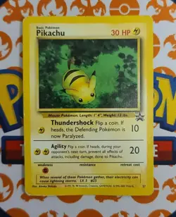 Pikachu Black Star Promo 27 HP/DMG Promo Pokemon Card Heavily Played/Damaged - Image 1