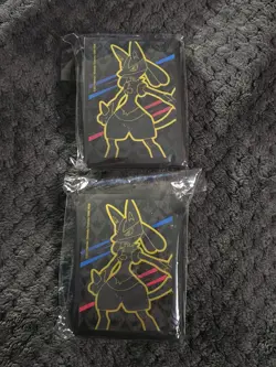 TWO - Pokemon TCG ETB Card Sleeves - Lucario 80+ Ct - 1 Sealed, One Partial - Image 1