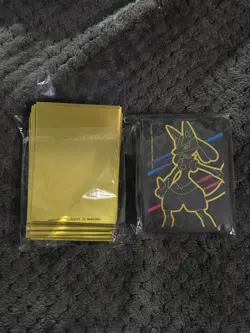 TWO - Pokemon TCG ETB Card Sleeves - Lucario 80+ Ct - 1 Sealed, One Partial - Image 2