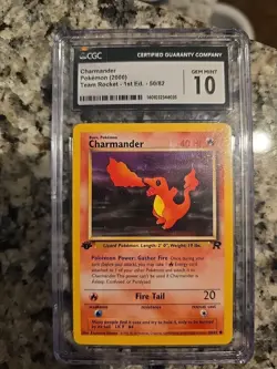 1ST EDITION 2000 Pokemon TCG Team Rocket #50 Charmander PSA 10 GEM MINT - Image 1