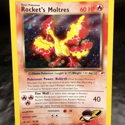 Rocket's Moltres Holo 12/132 Gym Heroes LP WOTC 1999 Vtg Rare Pokemon TCG - Image 1