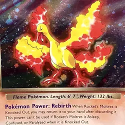 Rocket's Moltres Holo 12/132 Gym Heroes LP WOTC 1999 Vtg Rare Pokemon TCG - Image 2