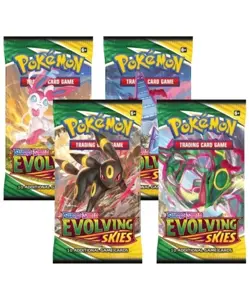 Pokemon TCG Evolving Skies Booster Pack SWSH English Sealed Artwork Set Of 4 820650808777 - Image 1