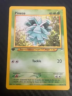 Pokemon TCG Pineco 77/105 Common 1st Edition Neo Destiny VLP - Image 1