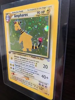 Ampharos 1/64 SPIRAL Holo Pokemon 1st Edition Neo Revelation Near Mint - Image 3