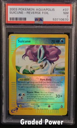 Aquapolis Reverse Holo Suicune PSA 7 REVERSE HOLO (0670) 37/147 Pokemon - Image 1