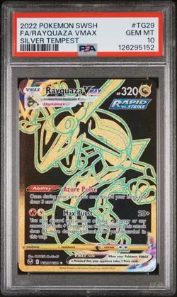 2022 Pokemon Silver Tempest Rayquaza Vmax Rapid Strike TG29 PSA 10 - Image 1