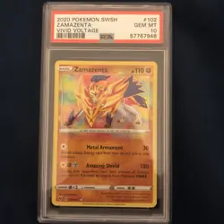 PSA 10 MINT - Pokemon TCG Zamazenta Vivid Voltage 102/185 Holo Amazing Rare - Image 1
