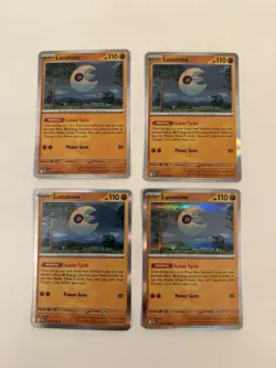 4x Lunatone Rare 074/132 Holo Mega Evolution Pokemon NM Card Playset MEG EN X4 - Image 2
