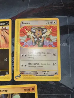 Expedition Base 3 Card Lot Pokemon Houndour, Tauros, Machop - Image 2