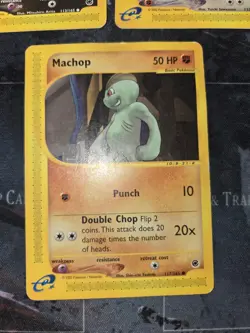 Expedition Base 3 Card Lot Pokemon Houndour, Tauros, Machop - Image 3