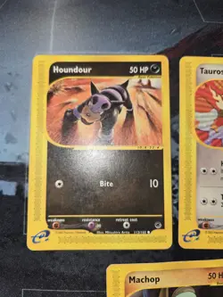 Expedition Base 3 Card Lot Pokemon Houndour, Tauros, Machop - Image 4