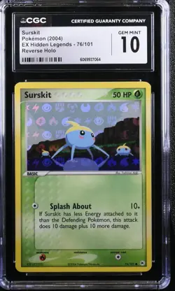 CGC 10 GEM MINT Surskit 2004 EX Hidden Legends 76/101 Reverse Holo Pokemon Card - Image 1