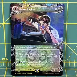 Peter Parker Amazing Spider-Man MTG FOIL Borderless SPM 0208 Mythic Marvel New - Image 1