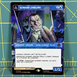 Norman Osborn Borderless Foil M 0220 Marvel Spider-Man MTG Mythic Green Goblin - Image 1