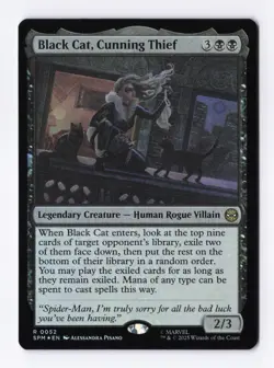 Black Cat, Cunning Thief (Foil) 0052 (R) MTG Marvel's Spider-Man (SPM) - Image 1