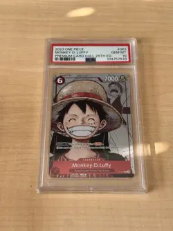 PSA 10 Monkey D Luffy P-001 One Piece Premium Collection 25th Promo Card English - Image 1