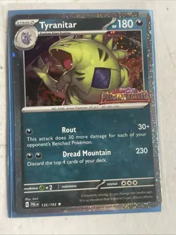 Tyranitar - 135/193 Pokemon Paldea Evolved Premium Collection Stamped Promo Card - Image 1