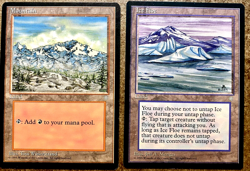 1995 Magic The Gathering, Ice Age, Mountain & Ice Floe Land Cards. MTG - Image 1