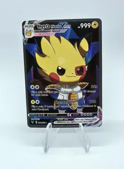 PIKACHU POKEMON VEGETA DRAGON BALL Z DBZ PIKA CARTE CARD HOLO PRISM MANGA ANIME - Image 1