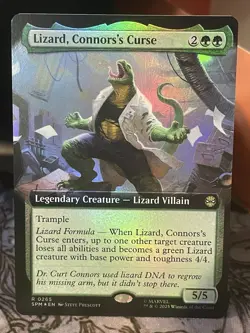 Lizard, Connor's Curse #265 FOIL EXTENDED NM/M MTG Spiderman Magic Card - Image 1