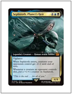 1x Sephiroth, Planet's Heir, Extended Art, Final Fantasy, Magic MTG NM - Image 1