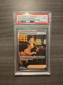 2023 Pokemon Giovanni's Charisma Special Illustration Rare Card PSA 9 #204 Mint - Image 1