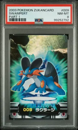 2003 CARDDASS POKEMON ADVANCED GENERATION ZUKANCARD PART 1 #009 SWAMPERT PSA 8 - Image 1