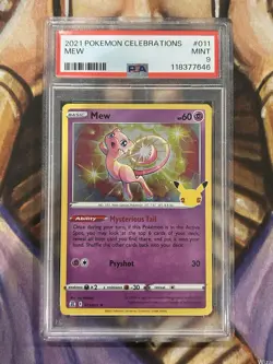 Mew #011 2021 Pokemon Celebrations English Holo - PSA 9 Mint - Image 1
