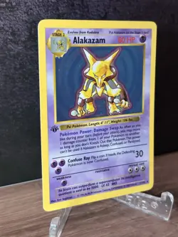 1999 1ST EDITION Base Set Shadowless Alakazam 1/102 Holo Pokemon WOTC “Inked” - Image 3