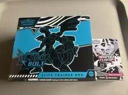 Pokemon TCG Black Crown ETB and White Flare Booster Box Lot - Image 1