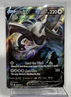 Lugia V ( Alternate Full Art ) Ultra Rare 186/195 Silver Tempest DAMAGED - Image 1