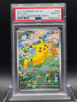 PSA 10 GEM MT 💎 - Pikachu #088 Pokemon Paldea Adventure Chest Black Star Promo - Image 1